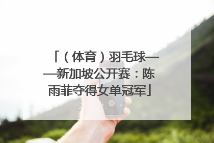 （体育）羽毛球——新加坡公开赛：陈雨菲夺得女单冠军