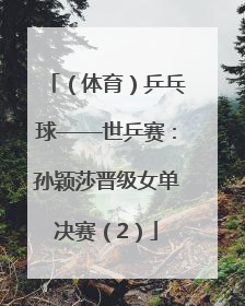 （体育）乒乓球——世乒赛：孙颖莎晋级女单决赛（2）