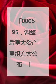 000595，调整后重大资产重组方案公布！