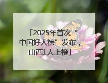 2025年首次“中国好人榜”发布，山西1人上榜