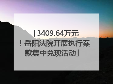 3409.64万元！岳阳法院开展执行案款集中兑现活动