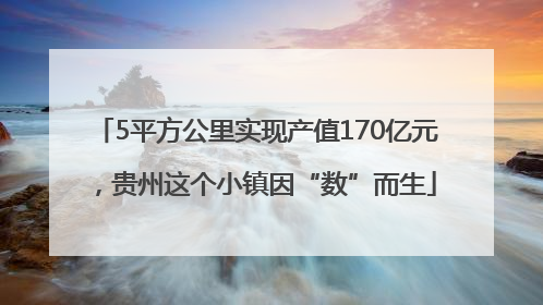 5平方公里实现产值170亿元，贵州这个小镇因“数”而生