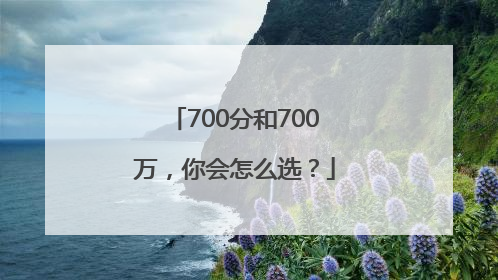 700分和700万，你会怎么选？